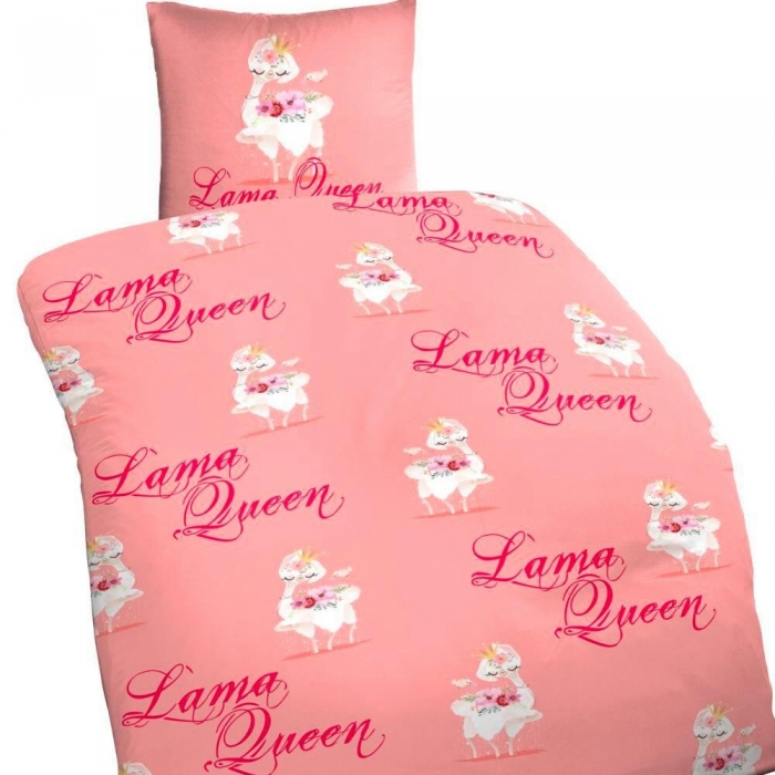 Preview: ROSA LAMA QUEEN Bettwäsche Mikrofaser 135 x 200 cm
