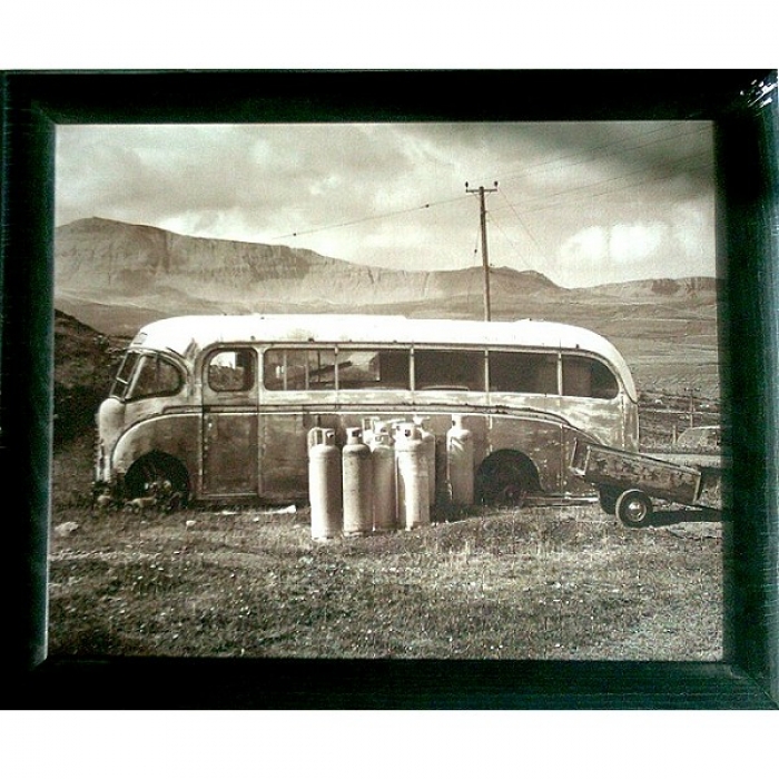 Bild Kunstdruck GLASGOW BUS OLDTIMER OMNIBUS Schottland 57x48 cm gerahmt