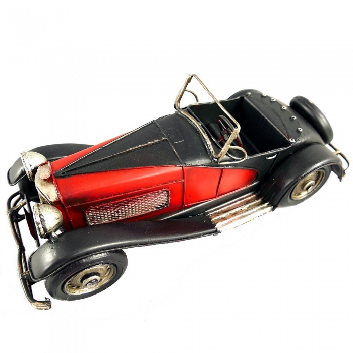 US Oldtimer Auto Cabrio schwarz rot Blechauto Blech Modellauto
