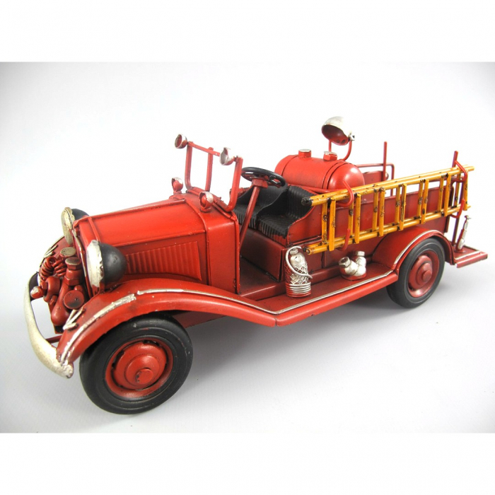 FEUERWEHR USA Feuerwehrauto Oldie rot Blechauto Blech Modellauto