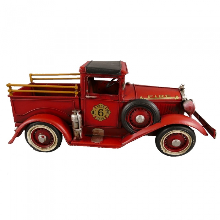 FEUERWEHR USA Feuerwehrauto Oldie 40er Jahre rot Blechauto Blech Modellauto