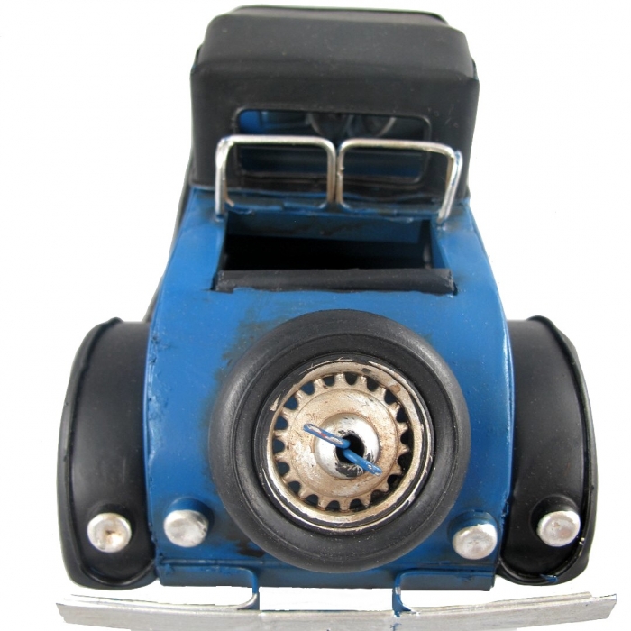 US OLDTIMER blau mit schwarzem Verdeck Nostalgie Blechauto Blech Modellauto