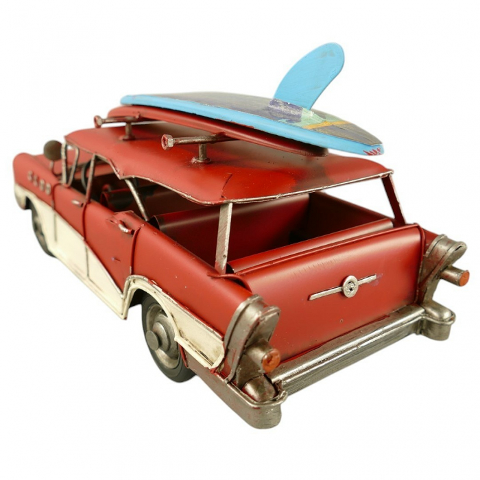 US Straßenkreuzer STATION CAR mit Surfbrett Blechauto Blech Modellauto