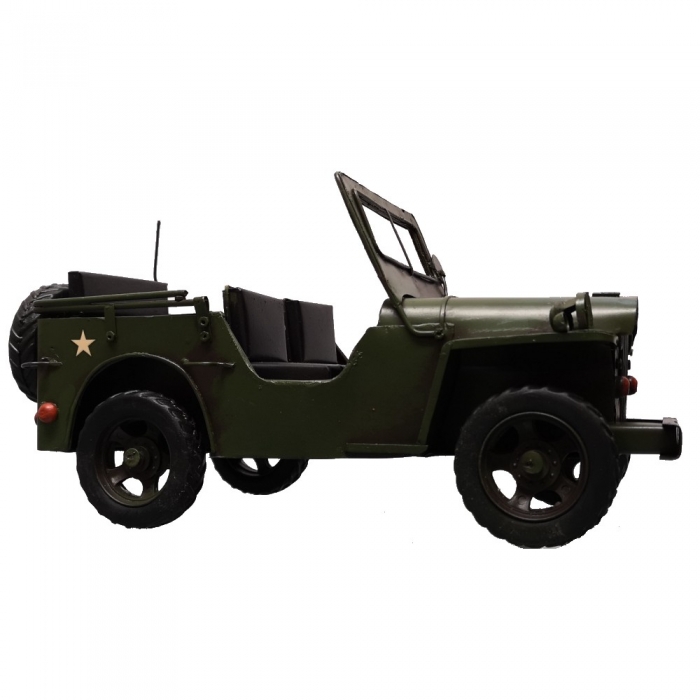 US ARMY JEEP Geländewagen olivgrün Blechauto Blech Modellauto