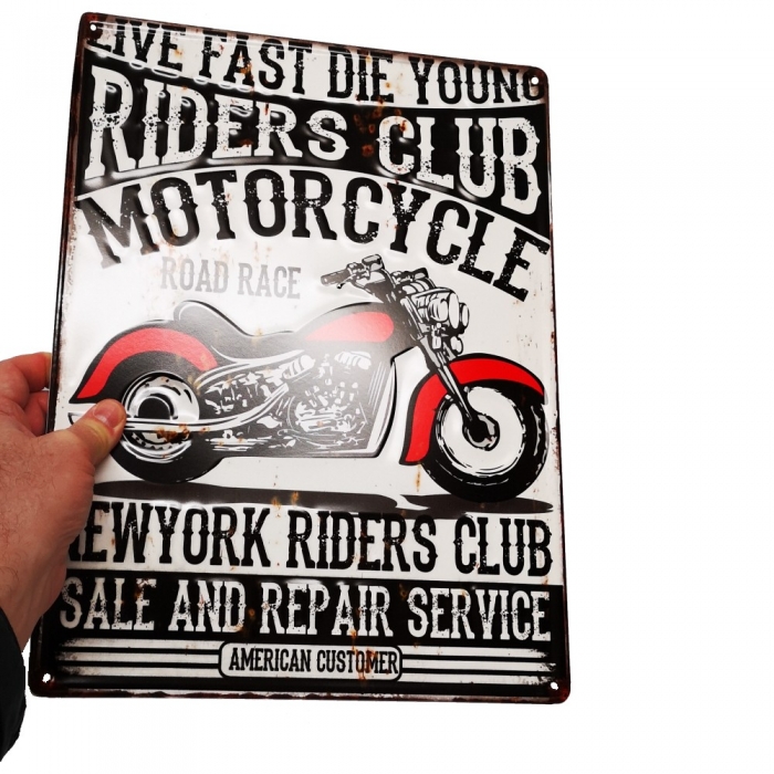 Blechschild MOTORCYCLE NEW YORK USA Nostalgie Metallschild 40x30 cm