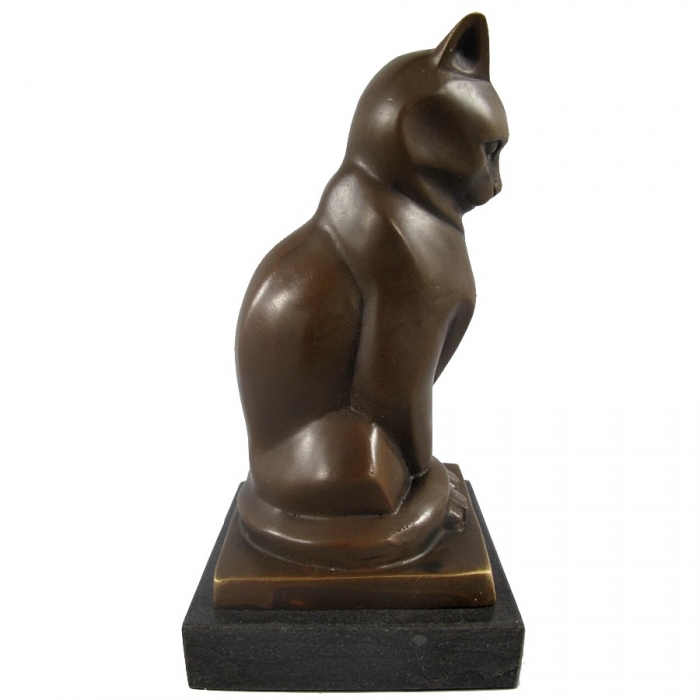 ÄGYPTISCHE KATZE Bronze Skulptur Tier Figur Kunst im Antik Style 18 cm
