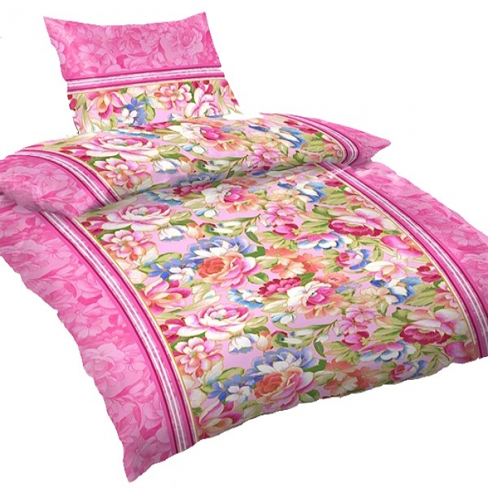 Preview: TRAUMHAFTE BLUMEN Mikrofaser Bettwäsche 135x200 cm