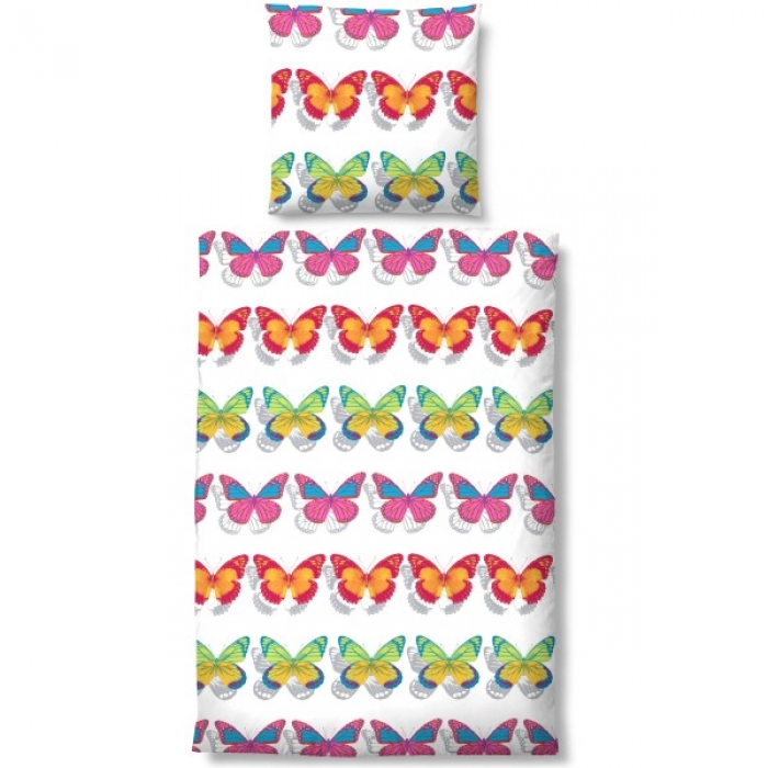 Preview: CASTELL® BUNTE SCHMETTERLINGE Baumwolle Bettwäsche 135x200 cm
