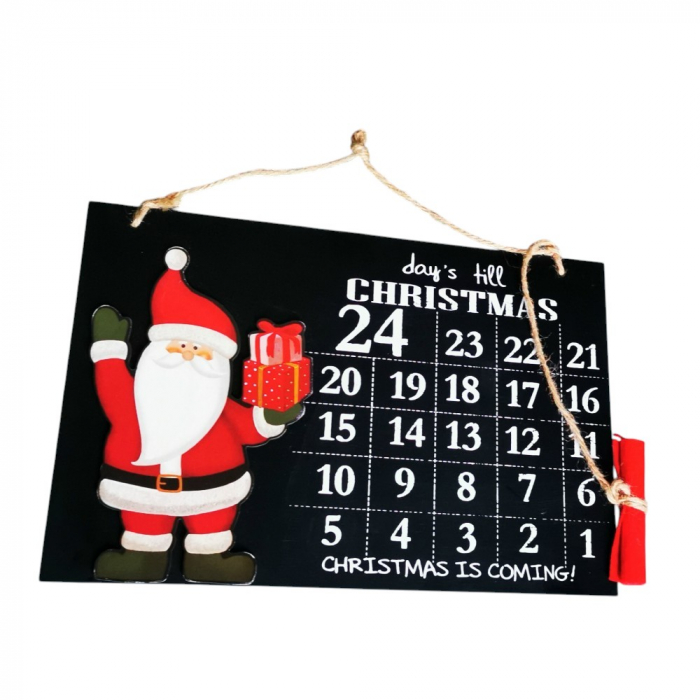 DAYS TILL CHRISTMAS Weihnachts Countdown Tafel Santa Design