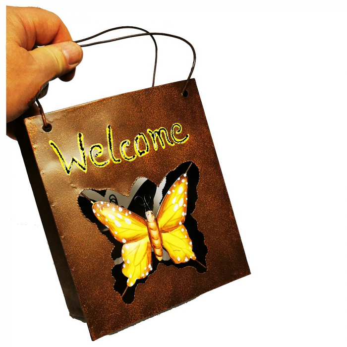 WINDLICHT WELCOME Schmetterling Tüten Form Rostlook Teelichthalter