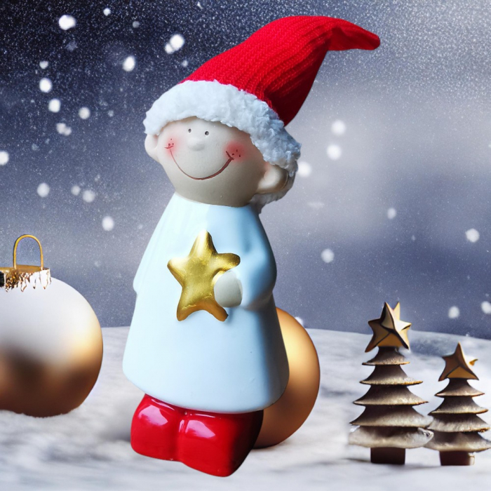 WEIHNACHTSWICHTEL aus Keramik – liebevolle Dekofigur für die festliche Jahreszeit