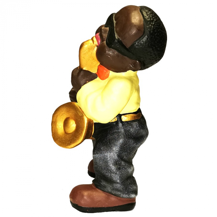 Jazz Musiker SCHWARZER mit Saxophon Deko Figur Keramik