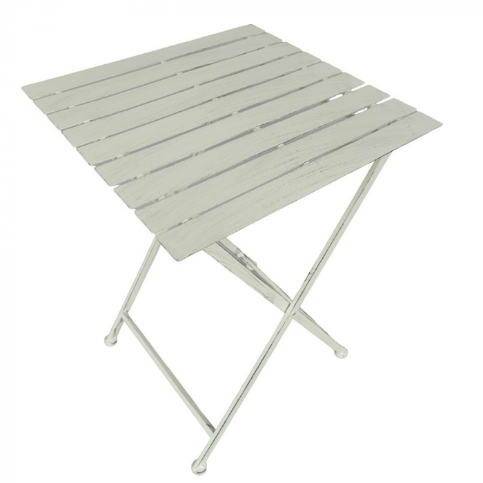 Gartenmöbel Set IBIZA klappbar WEISS Eisen 2x Stuhl 1x Tisch