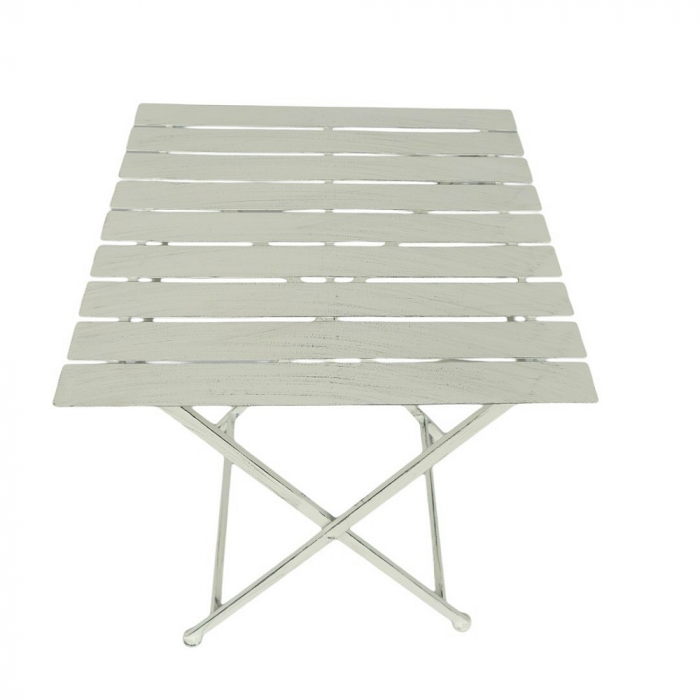 Gartenmöbel Set IBIZA klappbar WEISS Eisen 2x Stuhl 1x Tisch