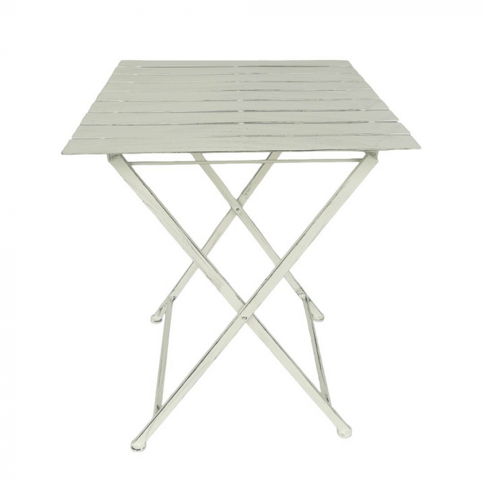 Preview: Gartenmöbel Set IBIZA klappbar WEISS Eisen 2x Stuhl 1x Tisch