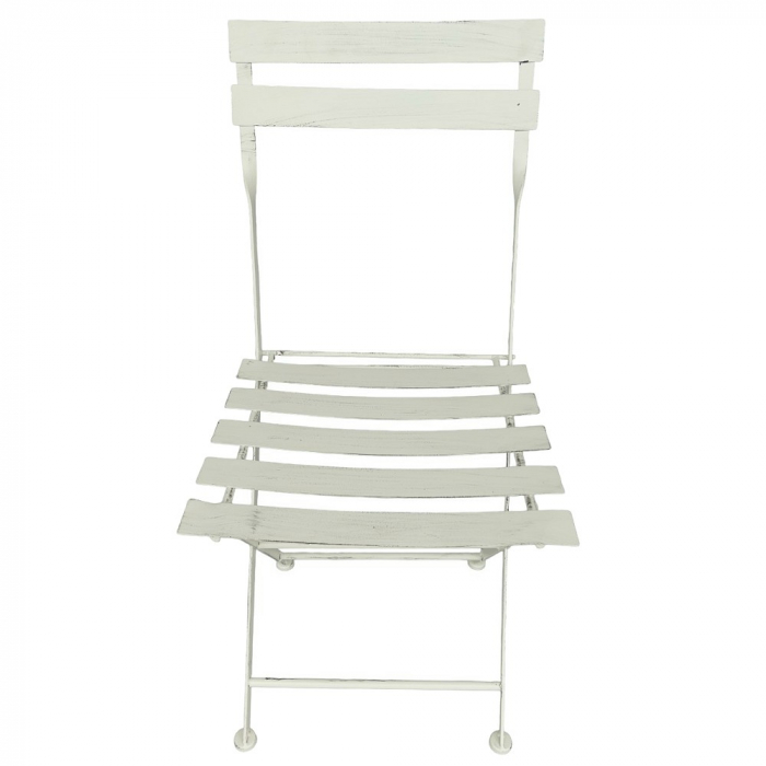 Preview: Gartenmöbel Set IBIZA klappbar WEISS Eisen 2x Stuhl 1x Tisch