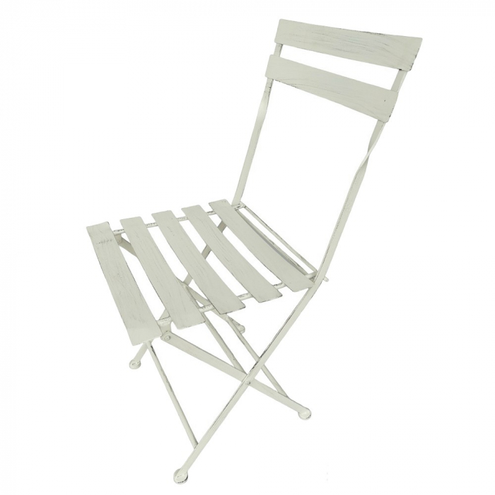 Gartenmöbel Set IBIZA klappbar WEISS Eisen 2x Stuhl 1x Tisch