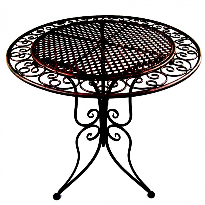 Preview: Gartenmöbel Set PALMA Antik Look BRAUN Eisen 2x Stuhl 1x Tisch