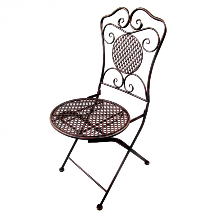 Gartenmöbel Set PALMA Antik Look BRAUN Eisen 2x Stuhl 1x Tisch