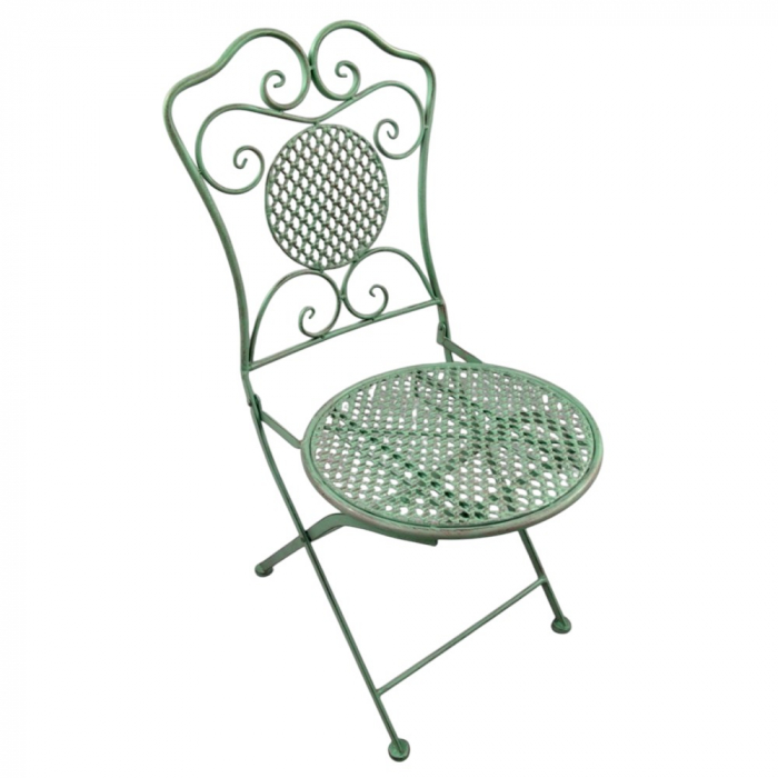 Gartenmöbel Set PALMA Antik Look GRÜN Eisen 2x Stuhl 1x Tisch