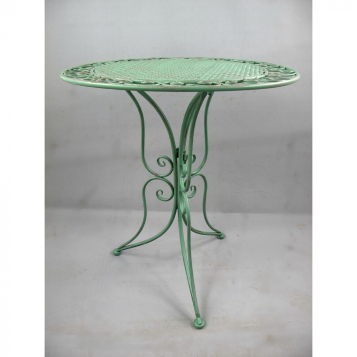 Preview: Gartenmöbel Set PALMA Antik Look GRÜN Eisen 2x Stuhl 1x Tisch