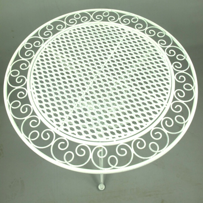 Preview: Gartenmöbel Set PALMA Antik Look WEISS Eisen 2x Stuhl 1x Tisch