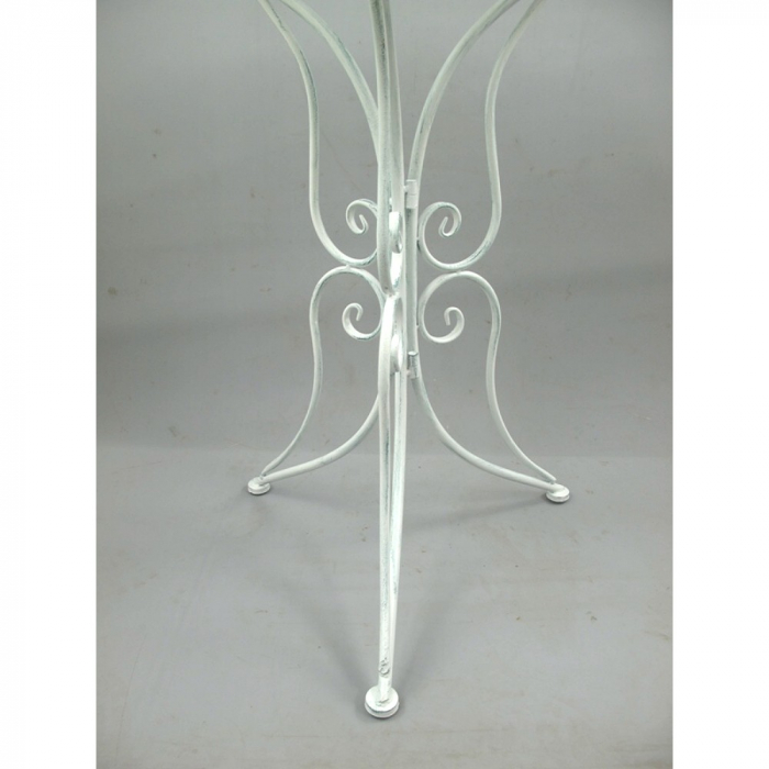 Preview: Gartenmöbel Set PALMA Antik Look WEISS Eisen 2x Stuhl 1x Tisch