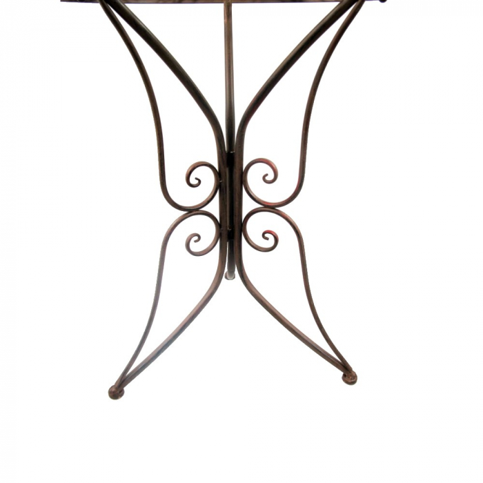 Gartenmöbel Set RIVIERA Antik Look BRAUN Eisen 2x Stuhl 1x Tisch