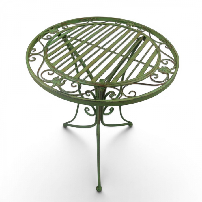 Gartenmöbel Set RIVIERA Antik Look GRÜN Eisen 2x Stuhl 1x Tisch