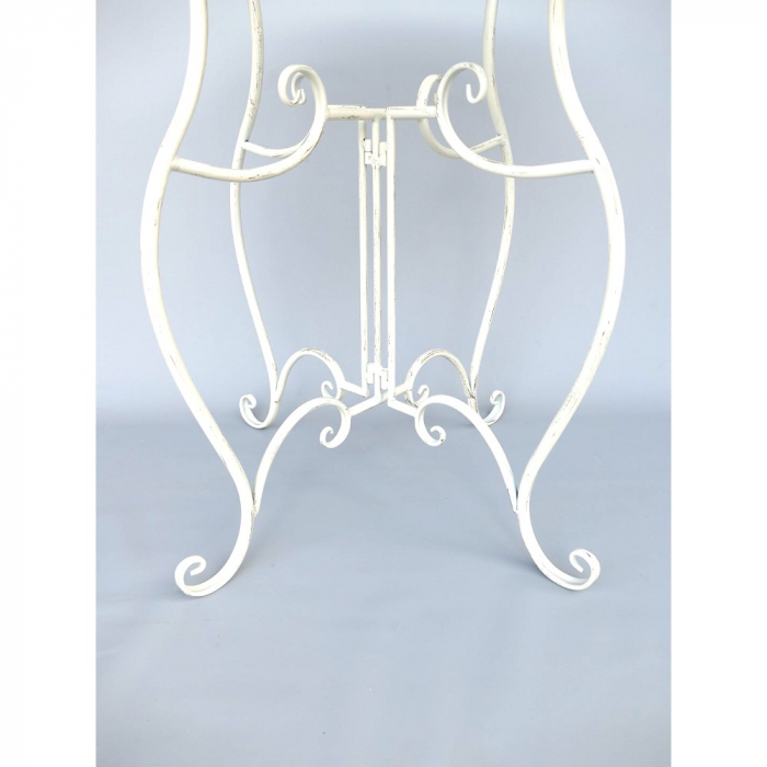 Preview: Gartenmöbel Set AMALFI Antik Look WEISS Eisen 2x Stuhl 1x Tisch