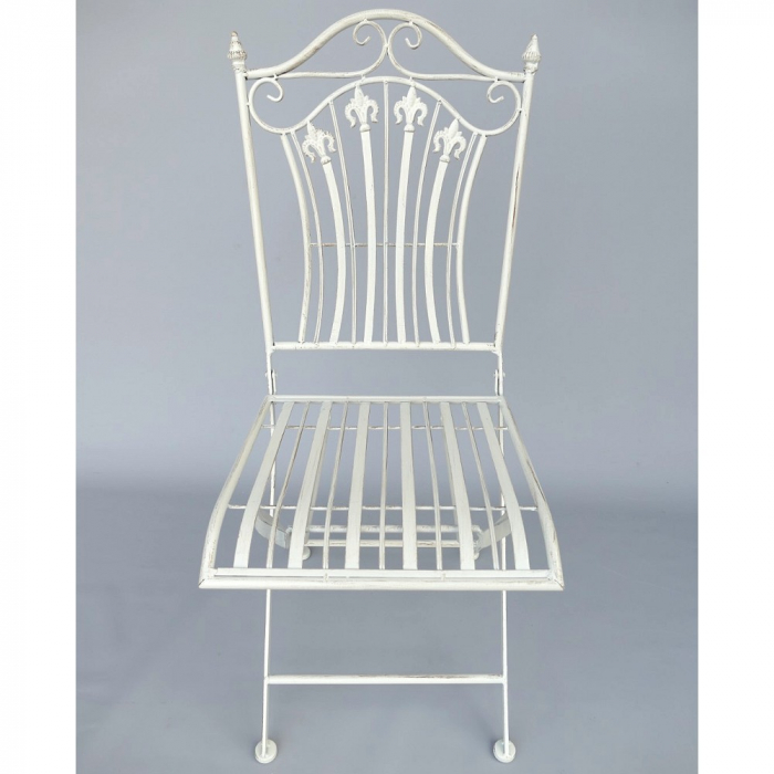 Gartenmöbel Set AMALFI Antik Look WEISS Eisen 2x Stuhl 1x Tisch