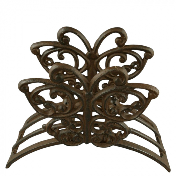 Gartenschlauchhalter aus Gusseisen Rustikales Design Schmetterling-Dekor