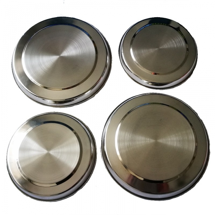 Preview: EDELSTAHL ROSTFREI Farbe SILBER Herdabdeckplatten 4er Set robust schweres Material