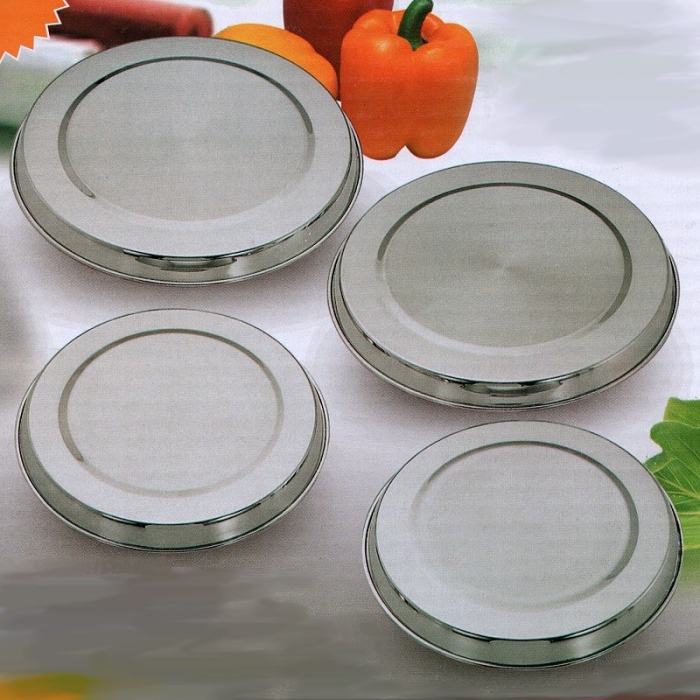 Preview: EDELSTAHL ROSTFREI Farbe SILBER Herdabdeckplatten 4er Set robust schweres Material