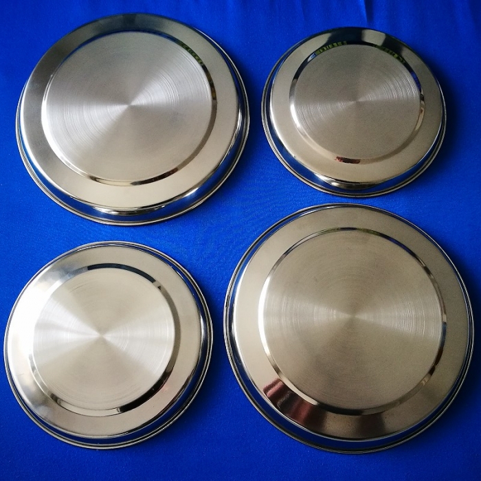 Preview: EDELSTAHL ROSTFREI Farbe SILBER Herdabdeckplatten 4er Set robust schweres Material