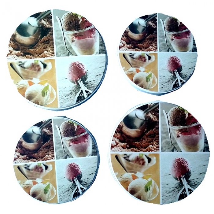 Preview: ICE CREAM Eiscreme Design Herdabdeckplatten Herd Abdeckplatten 4 Teile Set