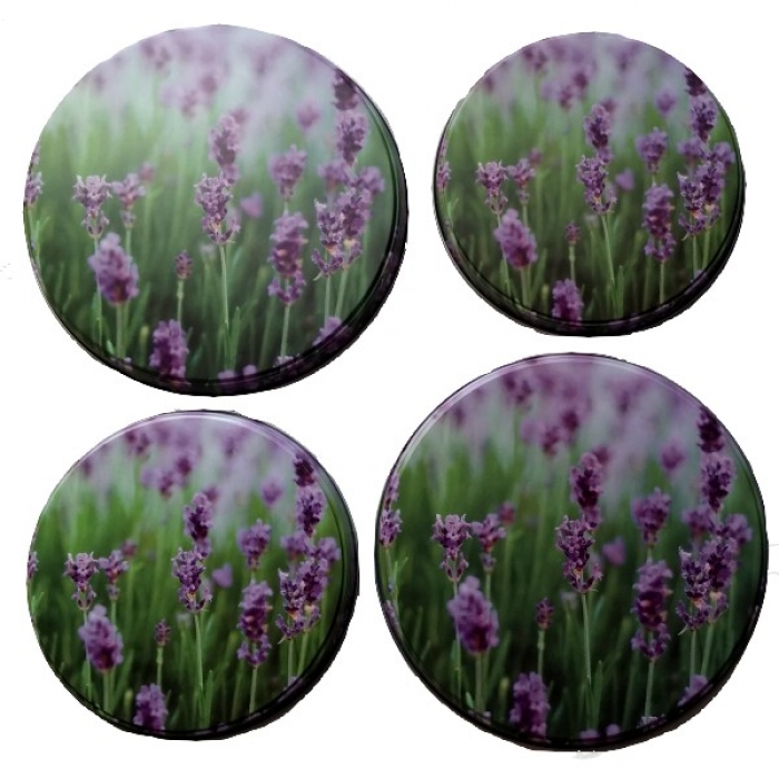 Preview: LAVENDEL BLUMEN WIESE Design Herdabdeckplatten Herd Abdeckplatten 4 Teile Set