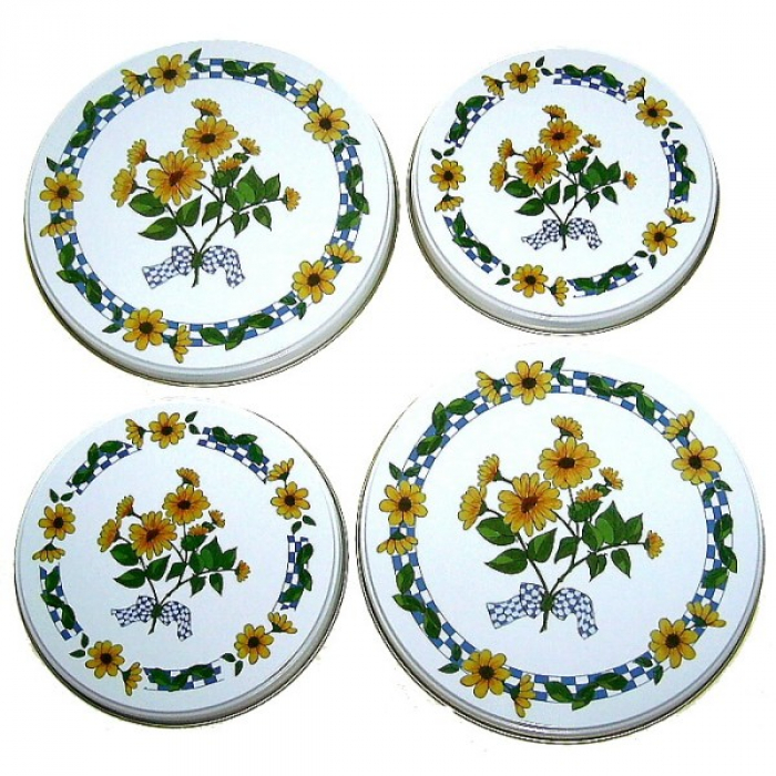 SONNENBLUMEN Design Herdabdeckplatten Herd Abdeckplatten 4 Teile Set