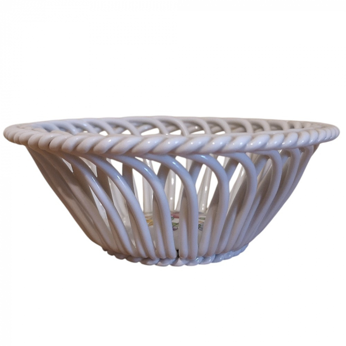 HEREND HUNGARY Porzellan Schale Konfektschale Flechtkorb 70er Jahre Blumenmuster