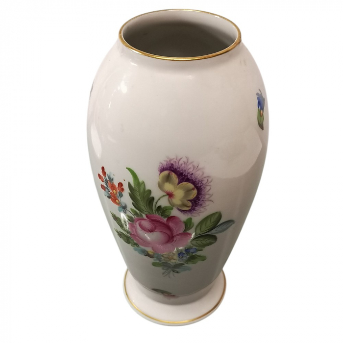 Preview: HEREND HUNGARY Porzellan Vase 70er Jahre Blumenmuster Dekor Viktoria