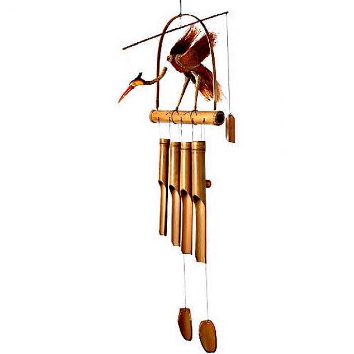 Klangspiel Windspiel VOGEL Bambus 70 cm Bambusklangstäbe Bali handgefertigt