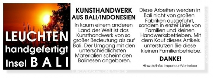 WAYAN (2) taillierte Stehlampe Bali Lampe handgefertigt 100 cm
