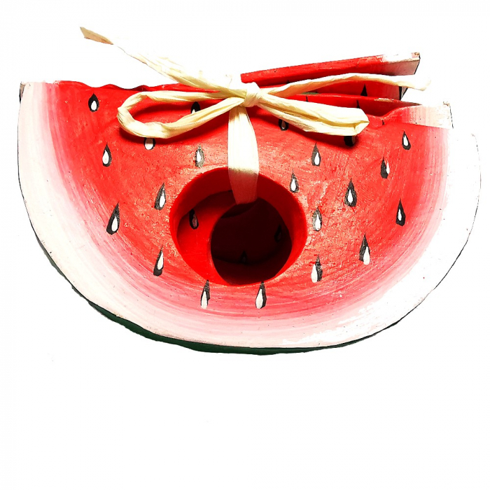 6er Set Serviettenringe WASSERMELONE Motiv handbemalt Holz