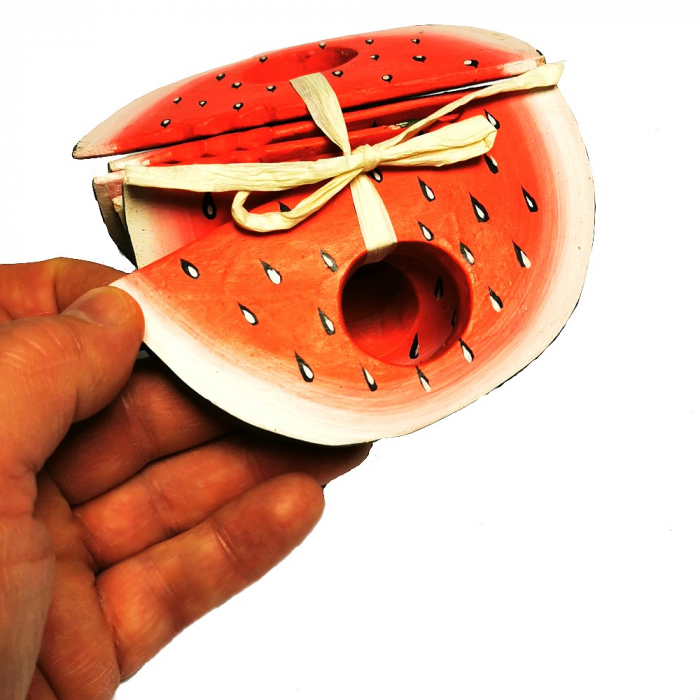 6er Set Serviettenringe WASSERMELONE Motiv handbemalt Holz