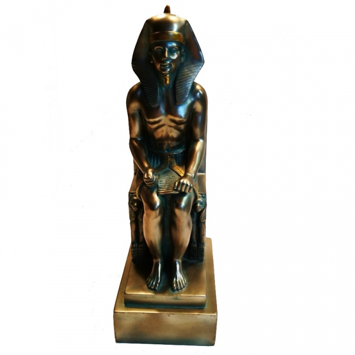 Statue ÄGYPTEN PHARAO RAMSES II AUF DEM THRON Figur 29 cm