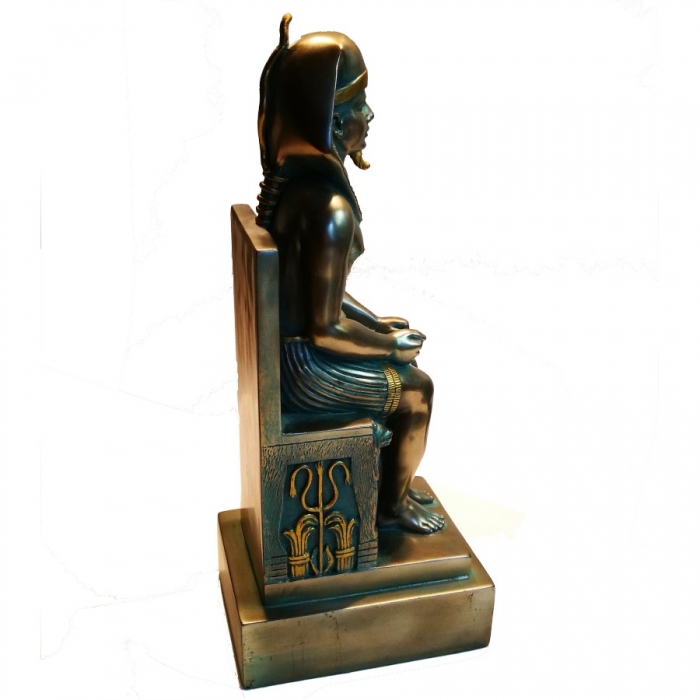 Statue ÄGYPTEN PHARAO RAMSES II AUF DEM THRON Figur 29 cm