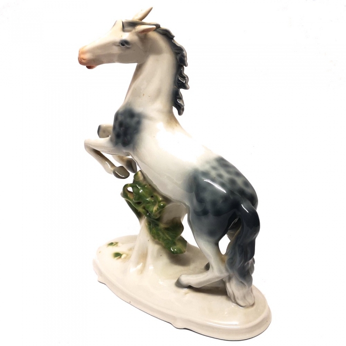 Preview: Weißer Schimmel Pferd Porzellan Figur 70er Jahre