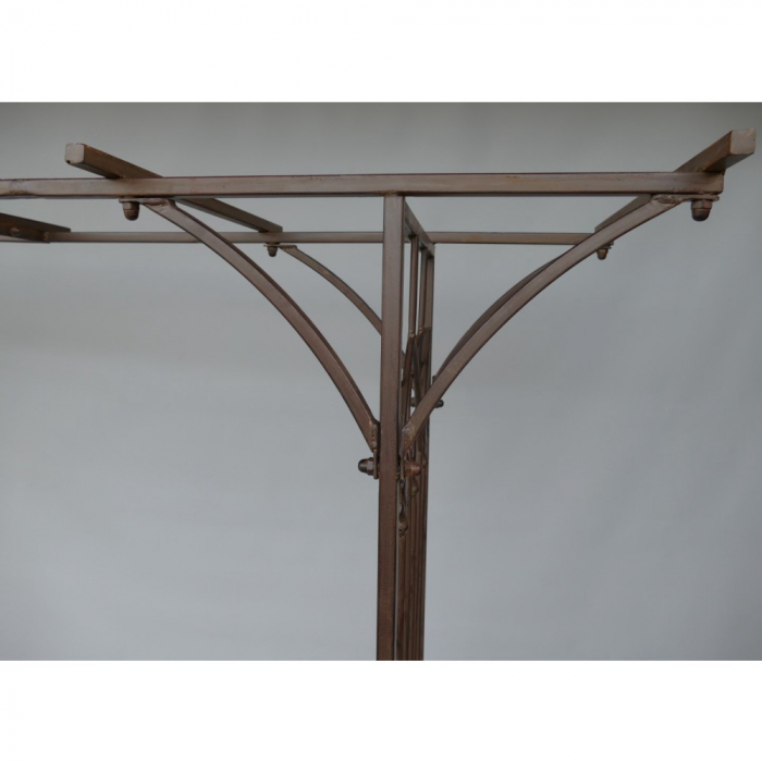 Preview: ROSENBOGEN Romantik braun Rankgestell Rankhilfe Tor Metall 230 x 175 cm