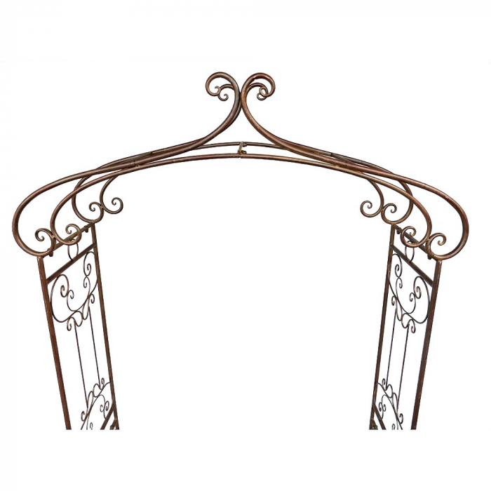 Preview: ROSENBOGEN Romantik braun Rankgestell Rankhilfe Metall 235 x 130 cm