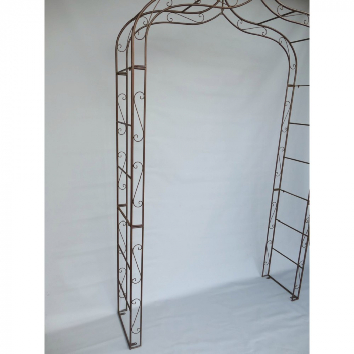 Preview: ROSENBOGEN Romantik braun Rankgestell Rankhilfe Tor Metall 260 x 150 cm